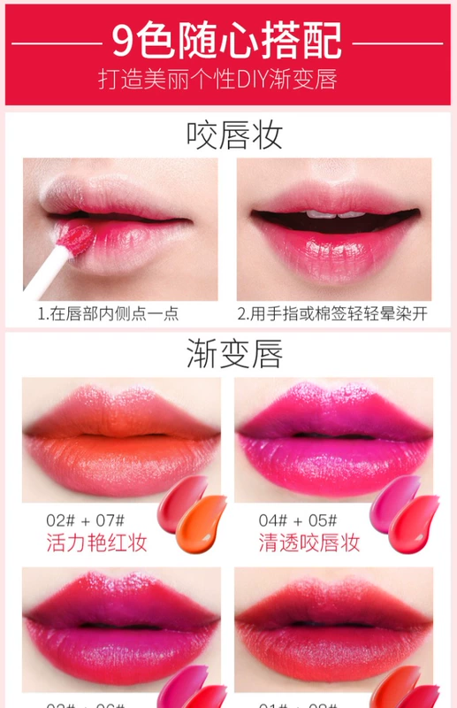 Son môi dưỡng ẩm Larastyle Sinh viên dễ thương Long Lasting Moisturising Lip Set Lip Gloss Lip Gloss sample