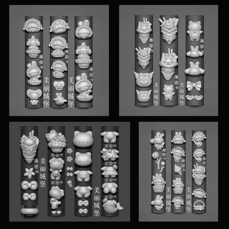 New Nail Art Silicone Mold Kt Cat Melody Kuromi Cake Bear Sweet Chef Puppy Bow New Nail Art Silicone Mold Kt Cat Melody Kuromi Cake Bear Sweet Chef Puppy Bow