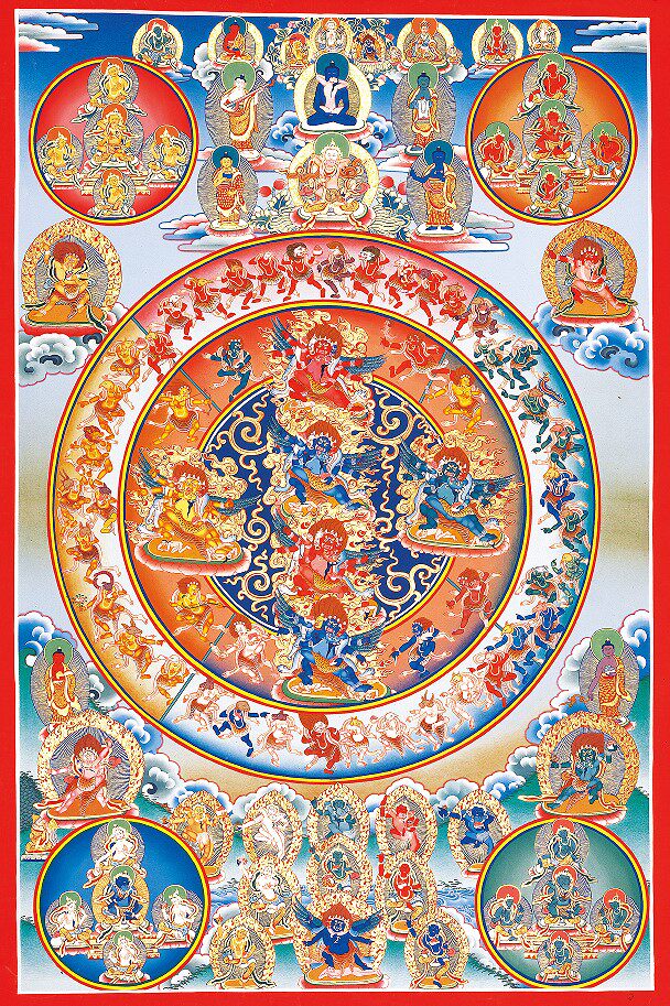 Tie Edge Fine Justwin in Yin Wenwu 100 Buddha statue hanging painting Donka-phase paper Double face plastic packaging