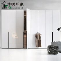 Meihei impression PET bright light wardrobe customization Overall cloakroom customization Long handle flat door wardrobe customization