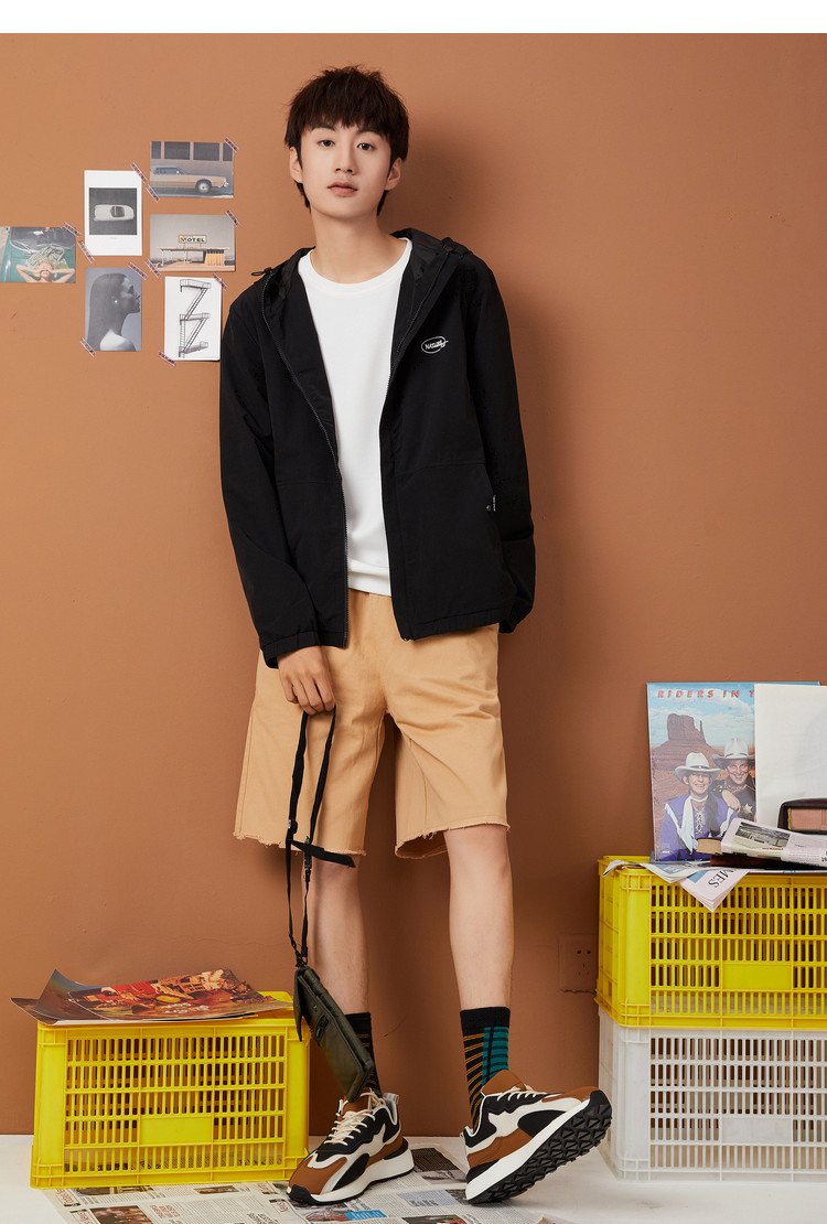 快鱼 男装长袖连帽休闲服夹克衫 图6