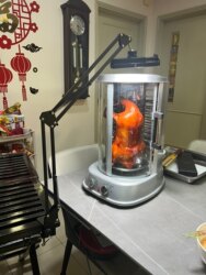 All-Metal Smokeless Rotating Spit Barbecue Duck Oven with Glass Door, Specialized for Street Vending, Commercial and Home Use, Chicken Roasting Oven