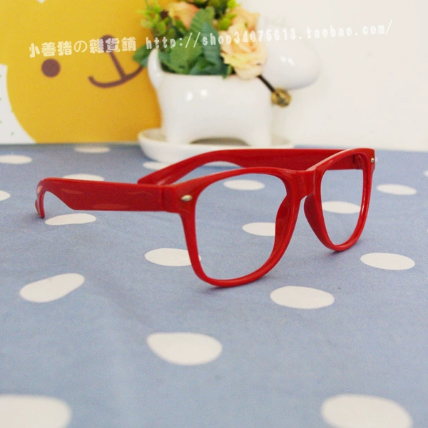 Vintage phong cách Anh lớn màu đỏ không có ống kính gọng kính lớn cho nam và nữ mắt kính nữ