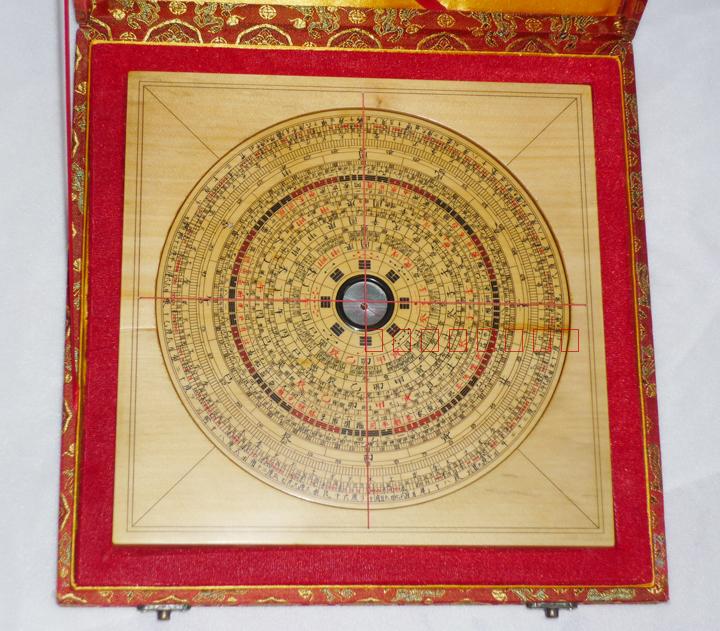 Qianlong Yongji Wan'an compass handmade wooden boutique professional-grade 9-inch comprehensive compass base plus cross line