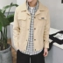 Mùa xuân và mùa thu áo khoác nhung mới nam sinh viên Hàn Quốc áo khoác mỏng áo khoác nam retro áo khoác giản dị - Áo khoác