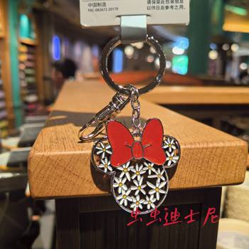 Shanghai Disney Domestic Purchasing Agent Minnie and Mickey Head Crystal Metal Cartoon Keychain Pendant