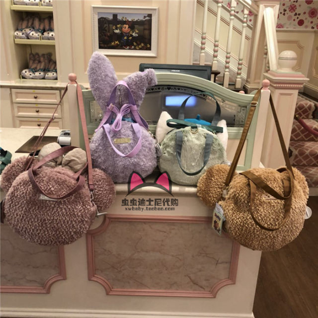 ຮ່ອງກົງ ແລະ Shanghai Disney Duffy Xiaofei plush Shirley Rose crossbody bag portable backpack Star Dew