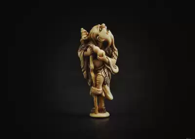 Japan Laogen pays Japanese ancient art pendant pendant, play piece, piece of thread, Seal, Cage, carving hand string