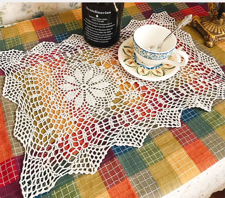 sofa bảng bảng Mục Vụ handmade bông crochet vải vải che khăn khăn placemats bàn dương cầm cờ châu Âu Mỹ - Khăn trải bàn