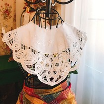 Clearance sale European style retro literary Mori Harajuku style cotton hand embroidered lace fake collar decorative collar