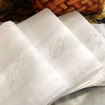 Stubborn letter old drawing cotton hand embroidered curled napkin mouth cloth handkerchief scarf