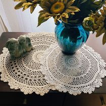 Day-Style Pure Cotton Thread Handmade Crochet Hook Flower Tray Cushion Cup Cushion Dining Mat vase Mat Table Cushion Table Cloth for background props