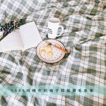 Comfortable ins 100% cotton twill polished plaid sheets Children single student sheets unprinted wind