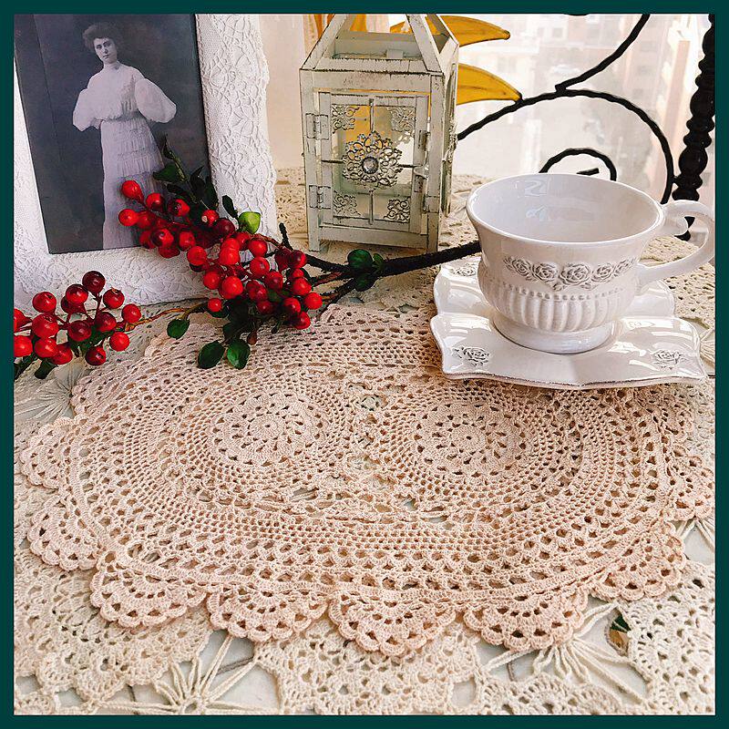 The shopkeeper strongly recommends foreign trade export original single European pastoral cotton fine line handmade crochet pads placemats coasters tablecloths