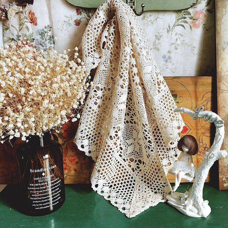 ins pastoral cotton yarn knitting imitation hand crocheted tablecloth tea table cloth headgear cover sofa handkerchief