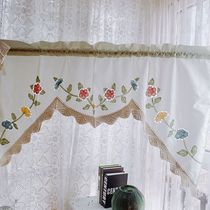 Flawless Foreign Trade Export Original Single American Countryside Cloth Art Embroidered Hand Crochet Arched Curtain Partition Curtain blinds curtains
