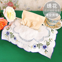 Clearance sale foreign trade export original single European pastoral fabric embroidery drawing box set tissue box set for household car