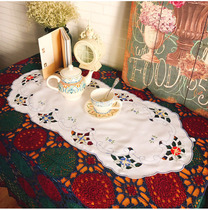 Special sale foreign trade tail single European style pastoral fabric embroidery hollow placematti plate mat table flag tablecloth multi-purpose scarf