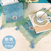 Clearance sale foreign trade export tail single European Korean style pastoral double embroidery placematti plate mat plate flag tablecloth cover towel