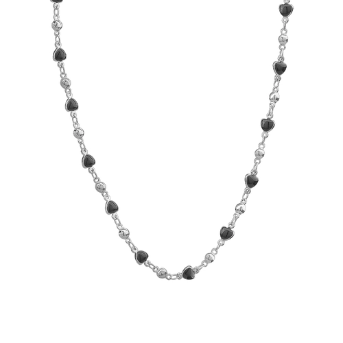 Черное дизайнерское ожерелье, цепочка до ключиц, легкий роскошный стиль, тренд сезона, коллекция 2023, популярно в интернете