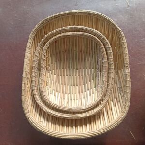 Sorghum Stalk Dumpling Basket, Sorghum Stalk Woven Steamed Bun Basket, Fruit Basket, Dumpling Basket for Kitchen Drainin