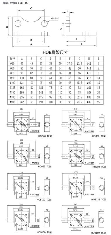 Xi lanh dầu áp suất cao xi lanh thủy lực HOD-L/HOB 40/63/80/125/150/200*100-50 có thể điều chỉnh hành trình