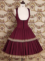Lolita summer daily Japanese style lace ruffled vest style dress JSK (shirt not included)