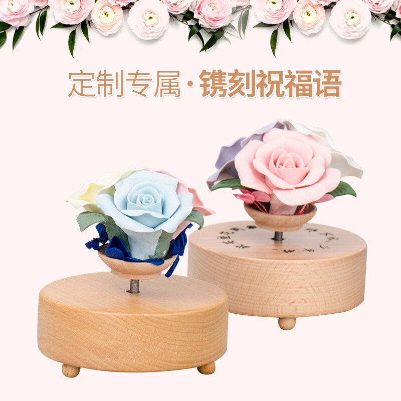 (Clear Cabin) Sky City Revolving Music Box Woody Octasoundbox Creative Children Girls Birthday Graduation Presents