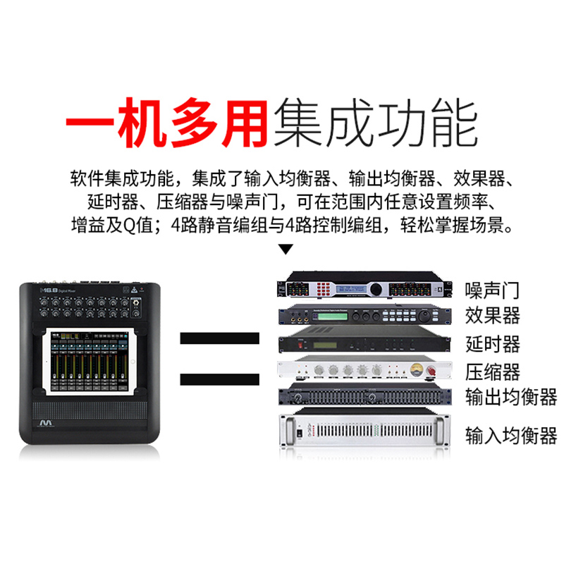 ? HALFSun / Shadow Giant Belles-Digital Mixer 16-channel professional reverb band effect device sixteen in eight out equal pressure limit small stage performance audio console audio processor