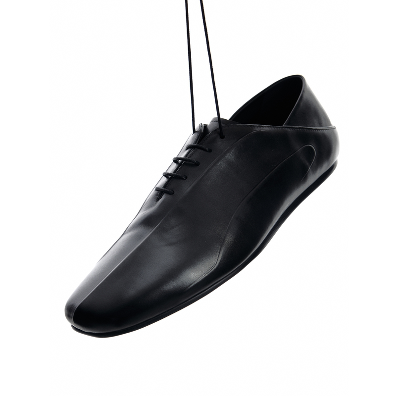 Bevan up | Engraving Embossed Lines Calfskin Leather Lining Thin Sole Casual Leather Shoes