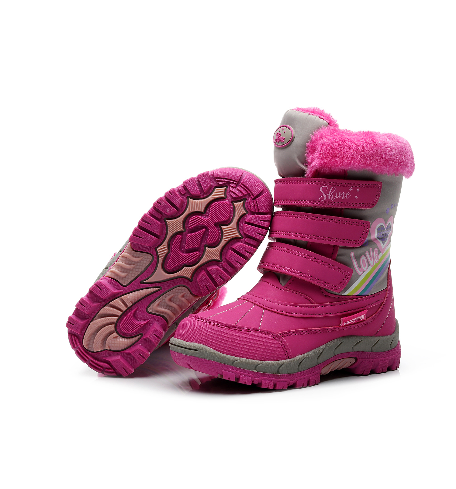 MARITONY Kids Hiking Boots Boys Girls Snow Boots Winter Trekking Hiking Shoes Warm Anti-Slip Walking Boots Waterproof