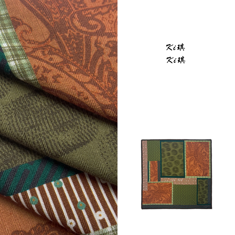 【Caramel Green Field】American Retro Style, High-End Fashion Feel, Wool Scarf, Silk Scarf, Crochet Lace Scarf 【Caramel Green Field】American Retro Style, High-End Fashion Feel, Wool Scarf, Silk Scarf, Crochet Lace Scarf