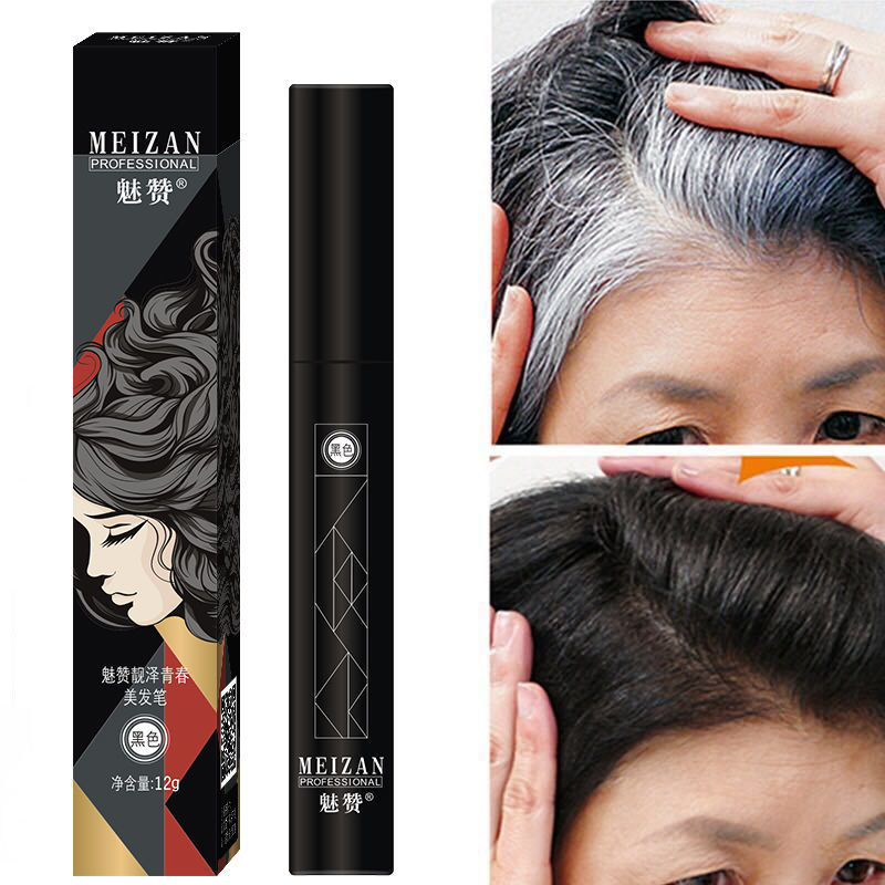 Natural plant instant whitening temporary hair dye stick to carry fast blackening disposable hair dye hairdressing pen
