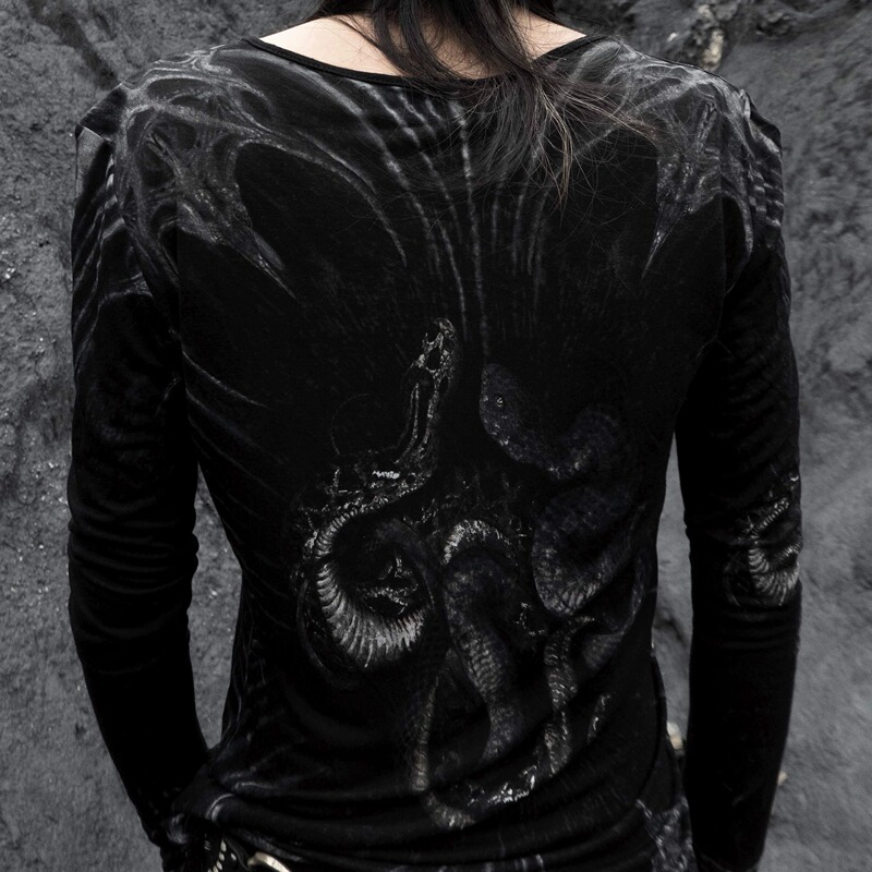 The Space between Us 《Signal》 Visual Dark Totem Pattern Slim-Fit Irregular Long Sleeves
