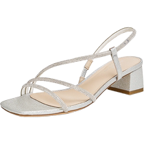 Tata his her temperament one-word strap sandals womens simple thick heel fashion sandals 2024 summer new style 7LU11BL4