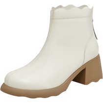 Tata temperament thick heel fashion boots womens boots commuting casual short boots 2024 winter new CBP02DD4