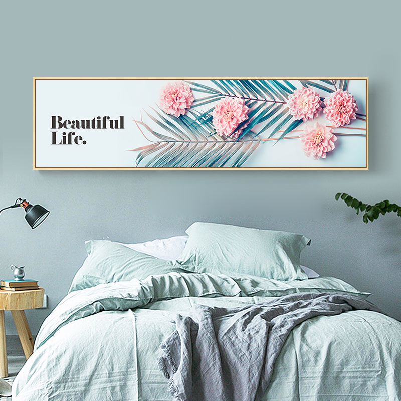 Nordic bedroom bedside decorative painting warm modern simple banner room hanging painting living room small fresh background wall hanging painting