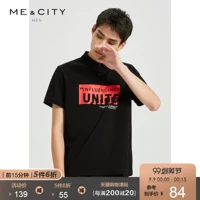 Gấp | MECITY nam 2019 thời trang mới chữ ngắn tay nam đen giản dị Áo sơ mi nam - Polo áo phông kẻ ngang nam