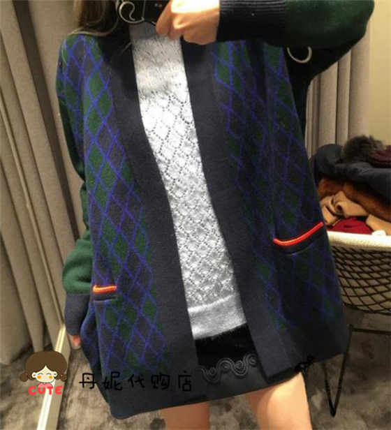 French sandro 17 autumn and winter retro rose letter embroidered wool knitted cardigan