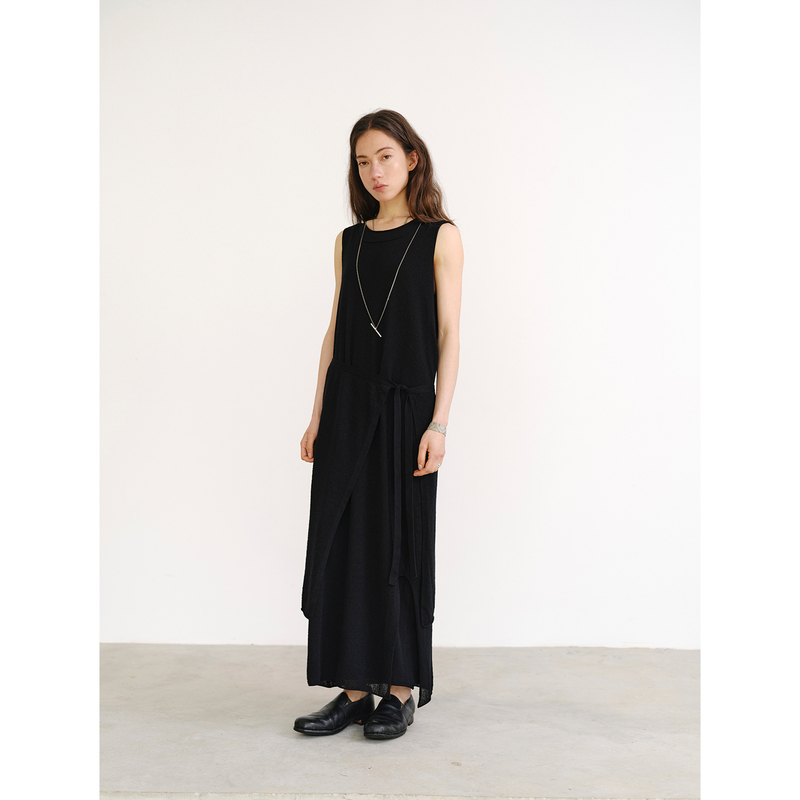 Toughsen Japanese Silk-Cotton Blend Secret Texture Double-Layer Structure Sleeveless Vest Knit Dress Toughsen Japanese Silk-Cotton Blend Secret Texture Double-Layer Structure Sleeveless Vest Knit Dress