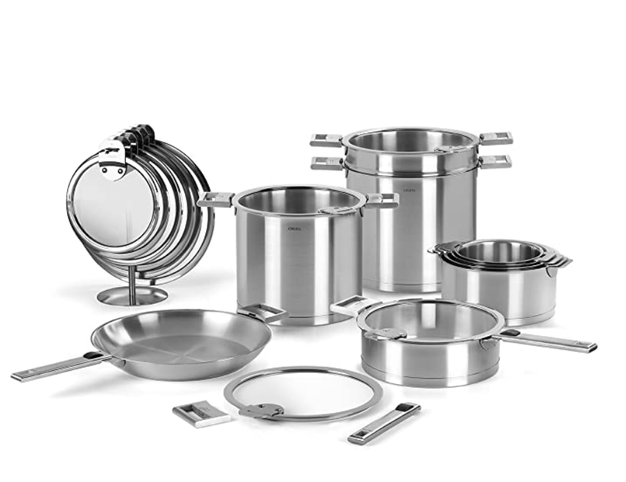 French new glass cover 28cmcritel stainless steel pan handle detachable frying pan saucepan saucepan