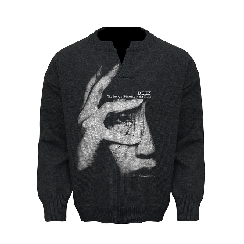 Dehz25Fw "Night Eyes and Palm Shadows" Round Neck Spliced V-Neck Knit Sweater for Men and Women, Direct Spray Autumn and Winter New Style