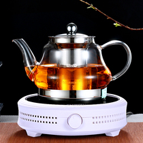  Induction cooker glass kettle high temperature resistant glass teapot white tea small green citrus household tea maker set