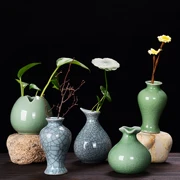 Bình tươi nhỏ hiện đại sáng tạo nhà phòng khách trang trí hoa trang trí thủ công màu xanh lá cây thủy canh container hoa chèn - Vase / Bồn hoa & Kệ