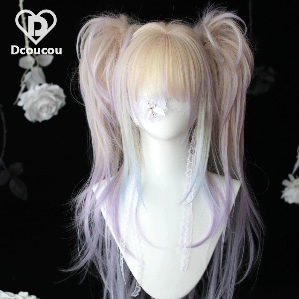 Qilixing|70cm слоистые LOLITA двойные хвостики|искусственные волосы|Dcoucou Douhuajia