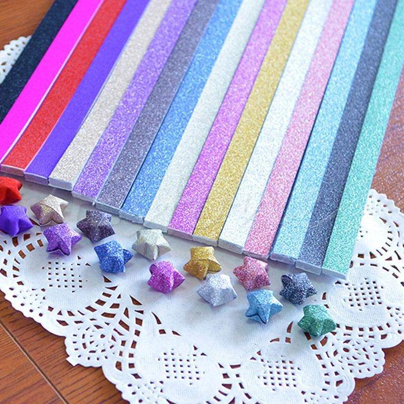 20X Paper Flash Brick Origami Lucky Wish Star Paper Strips H