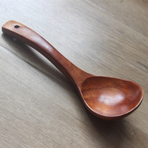 Japanese creative jujube wood old lacquer long handle large soup spoon household wooden porridge spoon ramen Spoon hot pot spoon high temperature