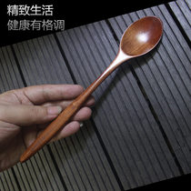 Wooden Japanese soup spoon Wooden spoon Extended handle Household stirring spoon Honey spoon Kitchen long handle Wooden wooden spoon
