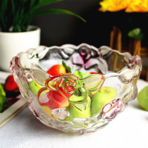 Exquisite crystal glass fruit bucket fruit bowl Fruit basket Rose fruit basin High-grade European household large small fruit plate