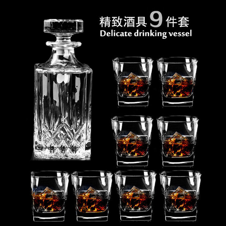 Whisky cup suit wine with Czech style wine bottle foreign wine glass home European-style creative crystal glass red wine glass